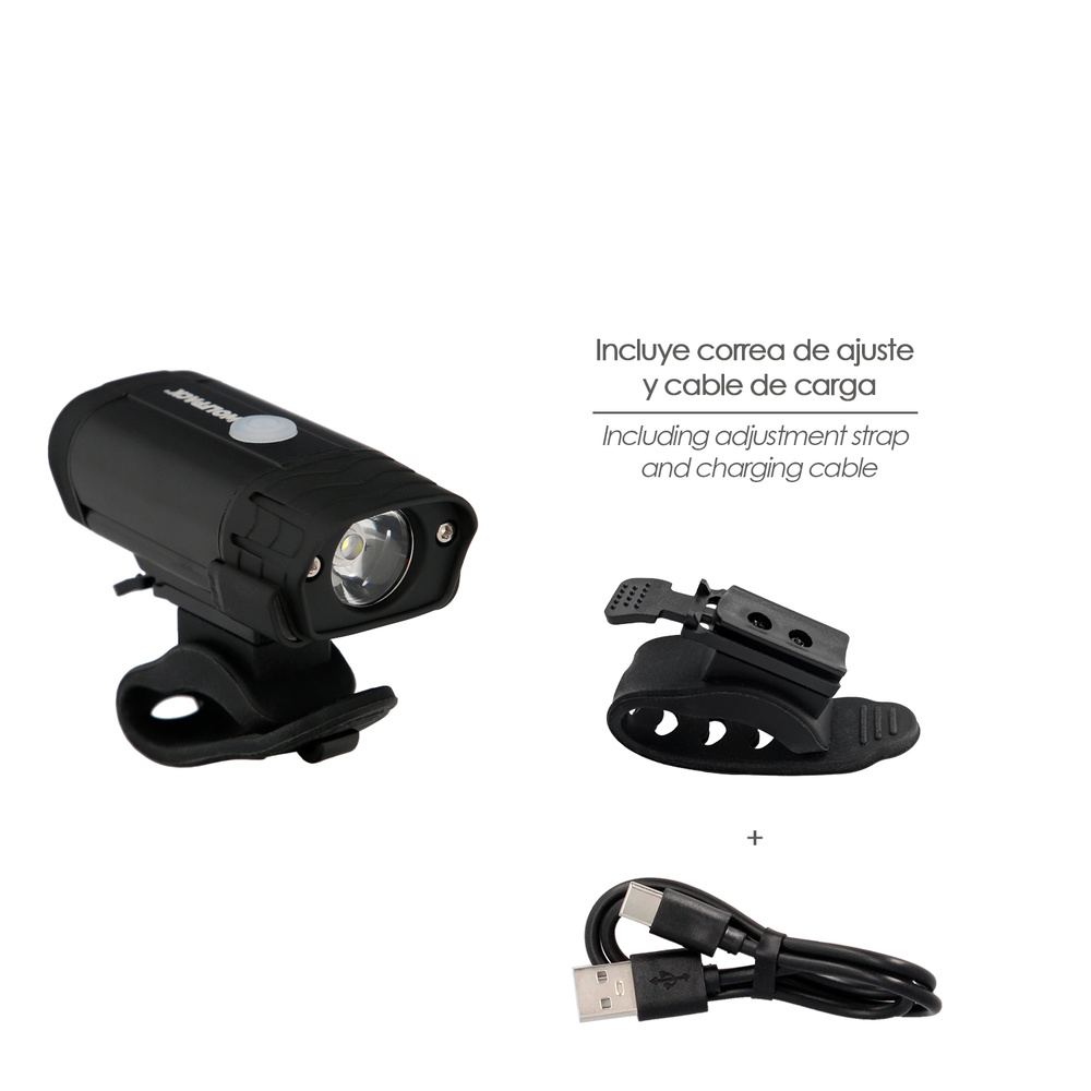 Luz Led Frontal Para Bicicleta / Patinete 400 Lumenes (5 Modos) Bateria Recargable USB - Imagen 3