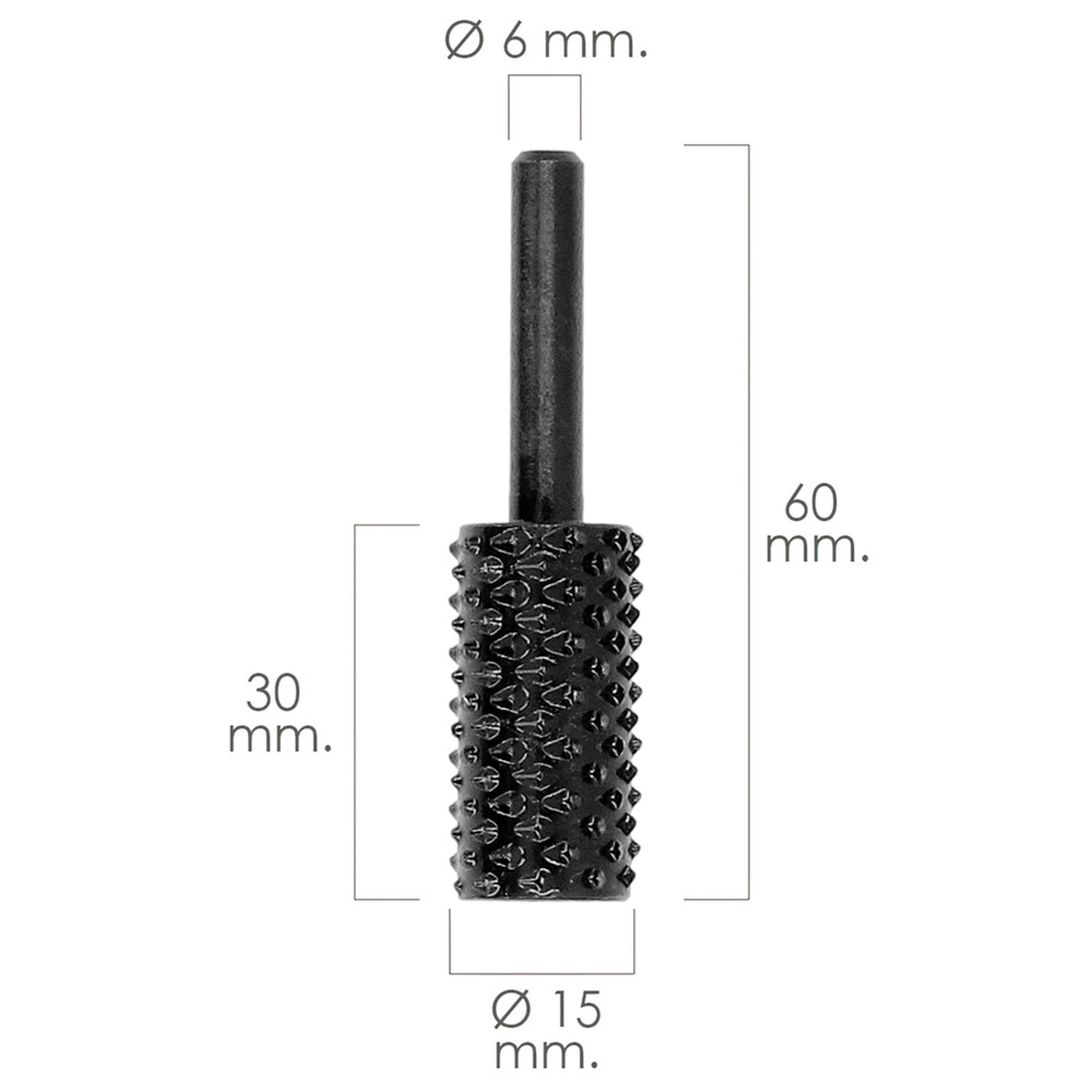 Fresa Rotativa Para Madera Cilindrica Ø 15 mm. Para Taladro / Fresadora - Imagen 2