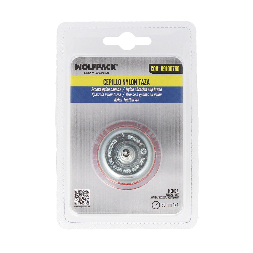 Cepillo Nylon Taza Ø 50 mm. 1/4". Cepillo De Lijado Nailon. Cepillo Para Taladro De Nailon, Cepillo De Alambre Abrasivo De Nylon - Imagen 5