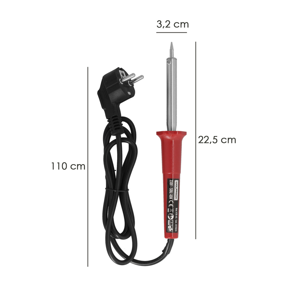 Soldador Wolfpack 40 Watt Punta Recta - Imagen 2