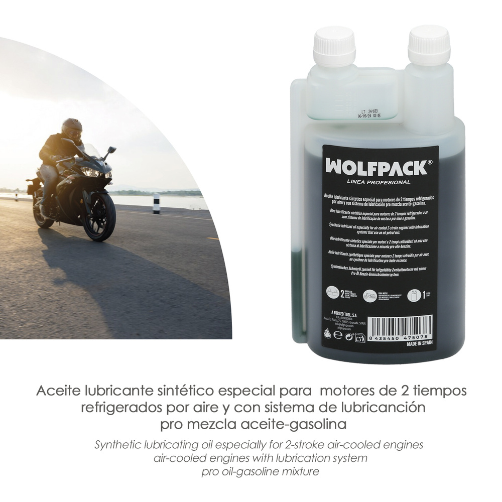 Aceite Lubricante 2 Tiempos 1 Litro (2 Boquillas) - Imagen 3