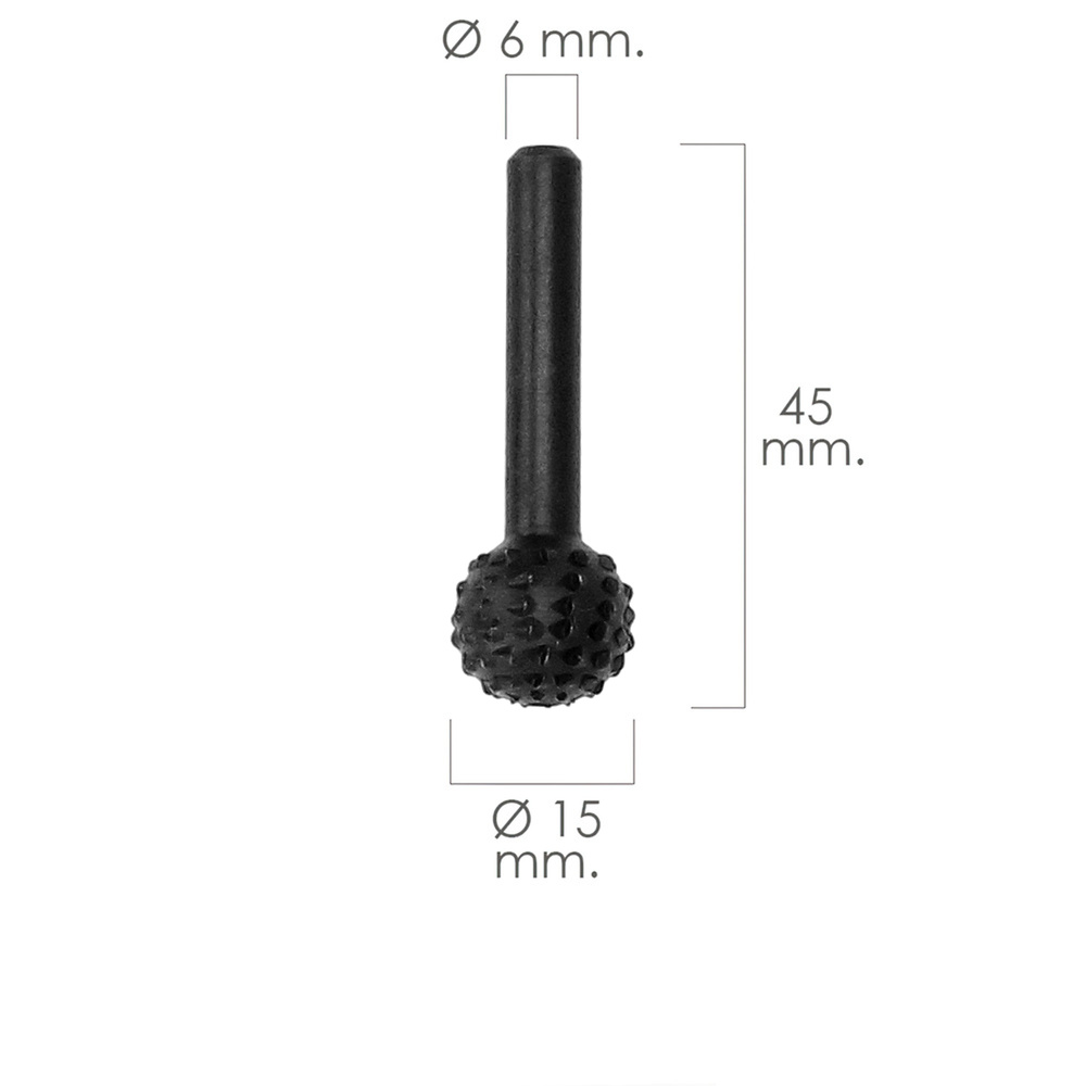 Fresa Rotativa Para Madera Esferica Ø 15 mm. Para Taladro / Fresadora - Imagen 2
