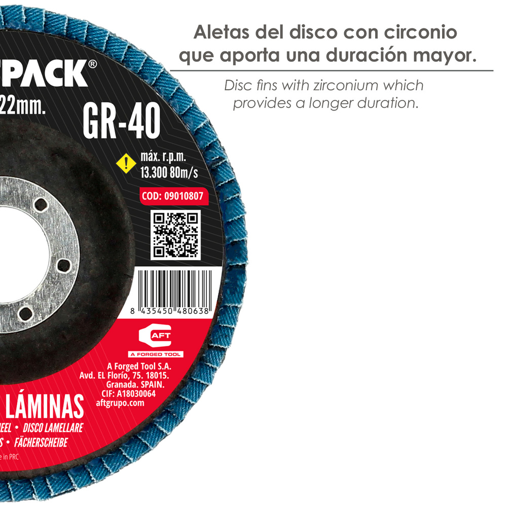 Disco Laminas Lija Circonio Inox - Plus 115x22 mm. grano 40 - Imagen 4