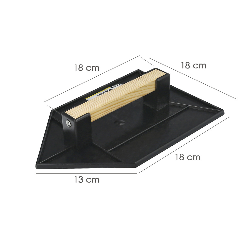 Talocha Plastico Punta Mango Madera 27 x 18 cm. Negro Con Alveolos. - Imagen 2