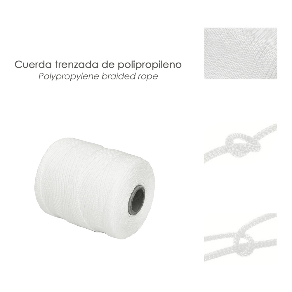 Cuerda Trencilla Polipropileno Blanco (Bobina 200 Metros) - Imagen 3