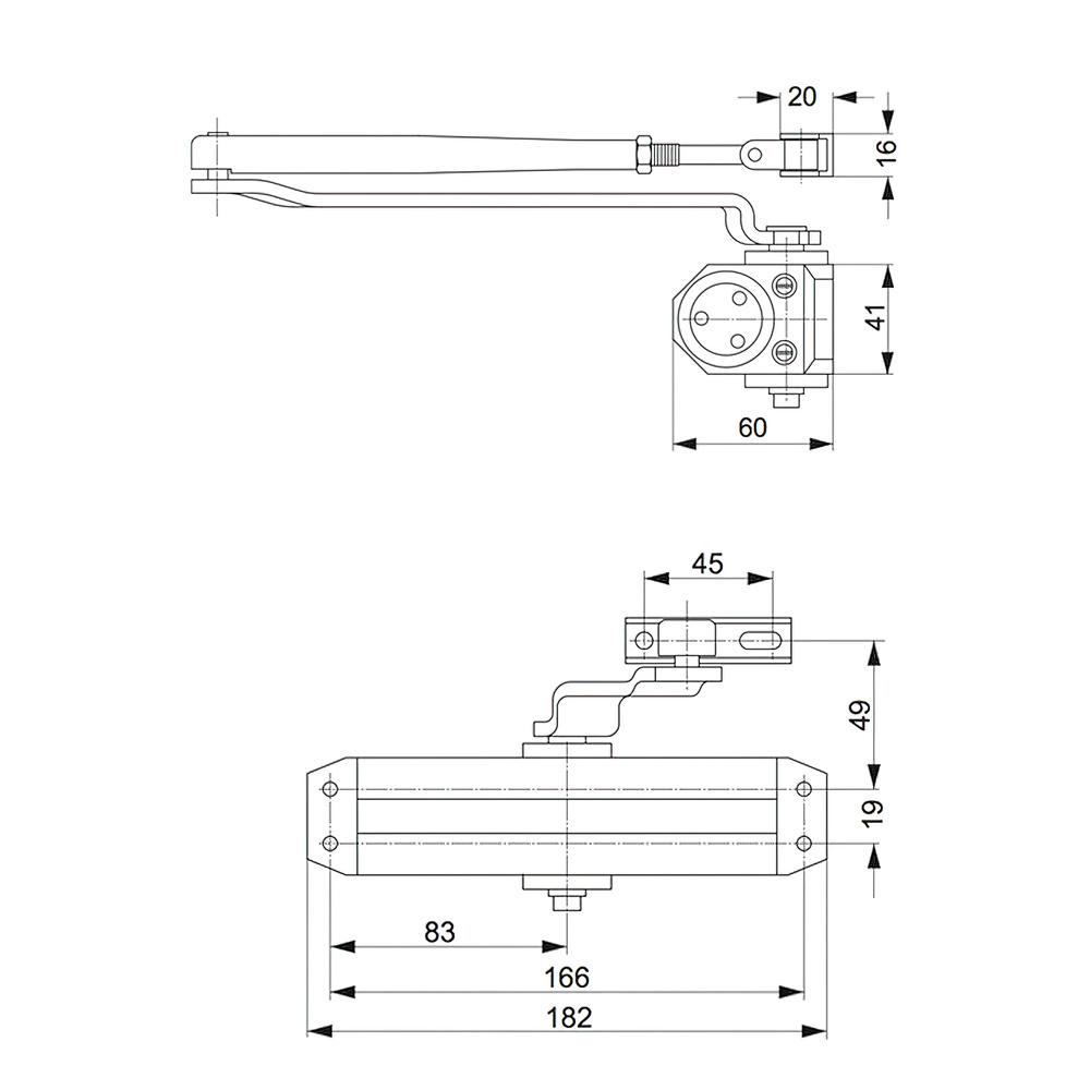 Cierrapuertas Tesa DC110 F2-3 Sin Retenedor Plateado - Imagen 2
