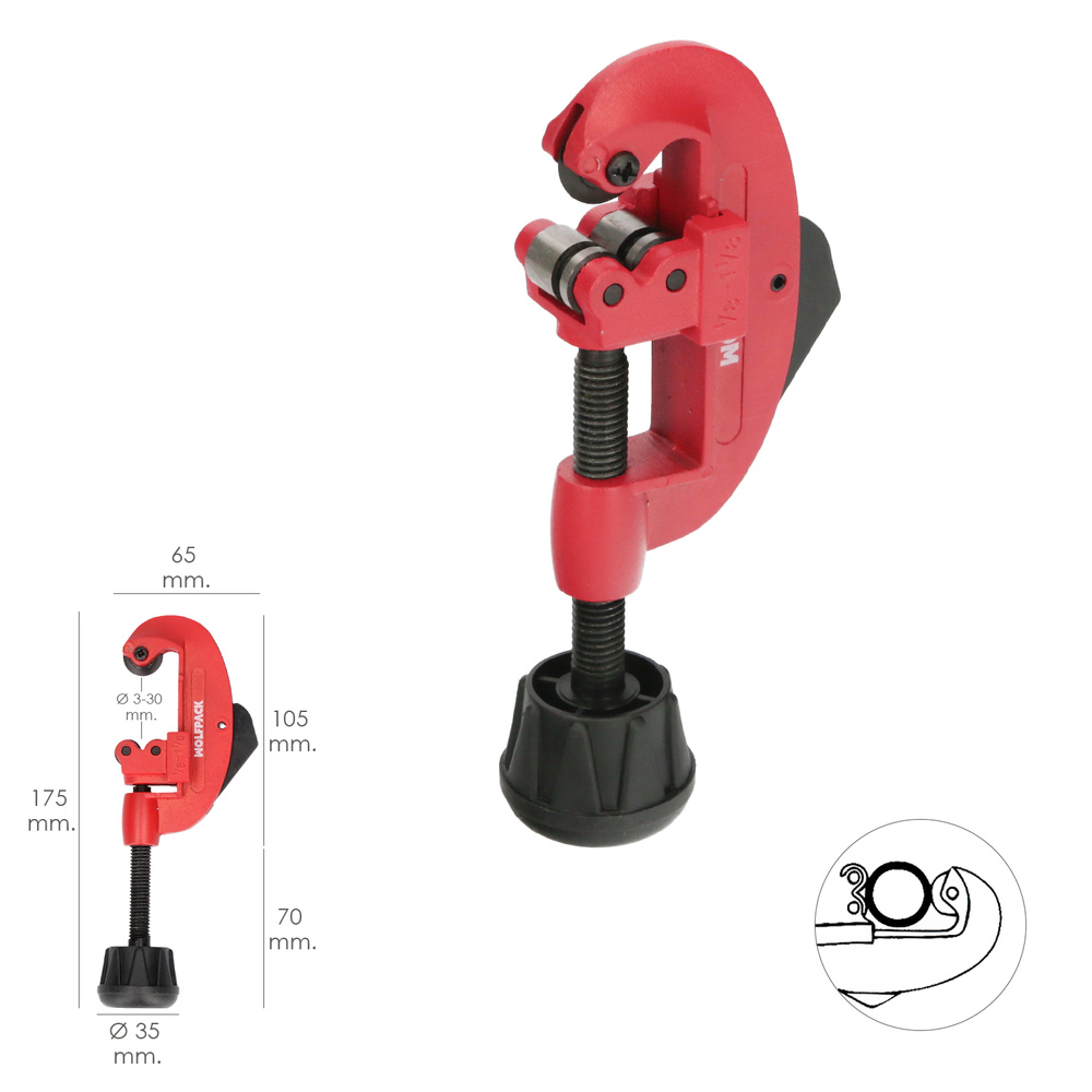 Cortador De Tubos De Ø 3 A 30 mm. Cuerpo Realizado en Aluminio y Rodel en Acero Templado. - Imagen 3