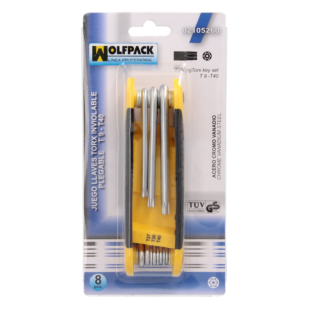Juego Llaves Torx Plegable 8 Piezas Inviolable, Llave Torx Hexagonal, Llave Estrella, Llave Allen Estrella - Imagen 5