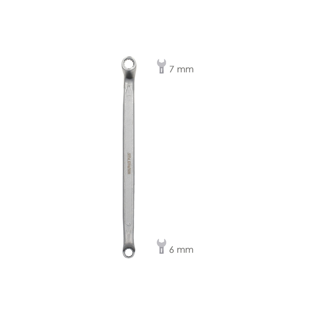 Llave Estrella Acodada Plus Acero Cromo Vanadio 6x7 DIN 838. Llave Doble Boca Acodada, Llave Fija Estrella Acodada - Imagen 2