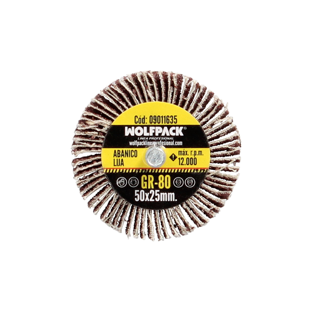 Abanico Lija Grano 80 Medida Ø 50 x 25 mm. Disco Abrasivo Laminas, Ruedas Mil Hojas, Ruedas Abrasivas,Lijado,Desbaste,Pulir - Imagen 4