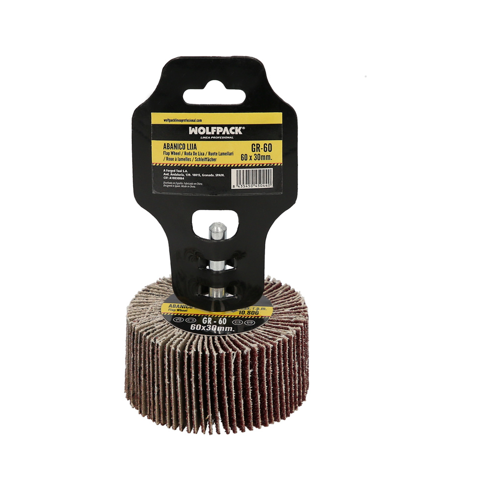 Abanico Lija Grano 60 Medida Ø 60 x 30 mm. Disco Abrasivo Laminas, Ruedas Mil Hojas, Ruedas Abrasivas,Lijado,Desbaste,Pulir - Imagen 5