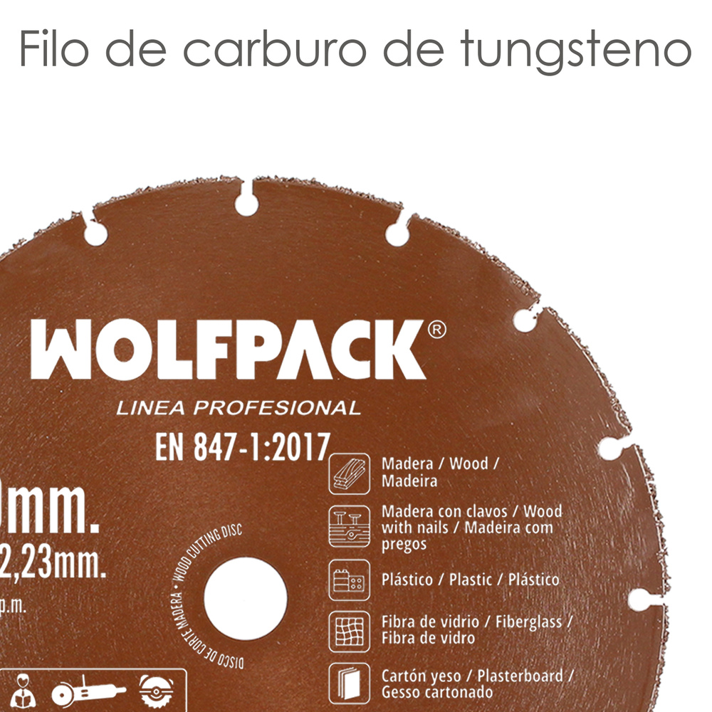 Disco Corte Madera / Plastico Ø 230 mm. Filo De Carburo De Tungsteno - Imagen 3