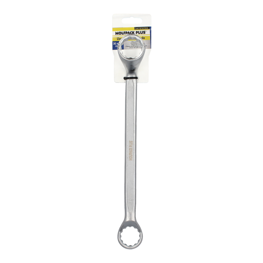 Llave Estrella Acodada Plus Acero Cromo Vanadio 30x32 DIN 838. Llave Doble Boca Acodada, Llave Fija Estrella Acodada - Imagen 3