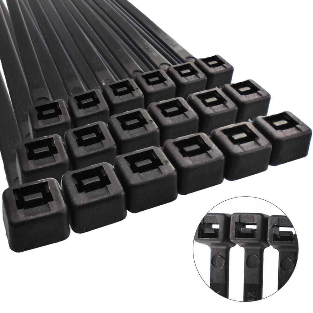 Brida Nylon 100%. Color Negro 9,0 x 780 mm. Bolsa 100 unidades. Abrazadera Plastico, Organizador Cables, Alta Resistencia - Imagen 3