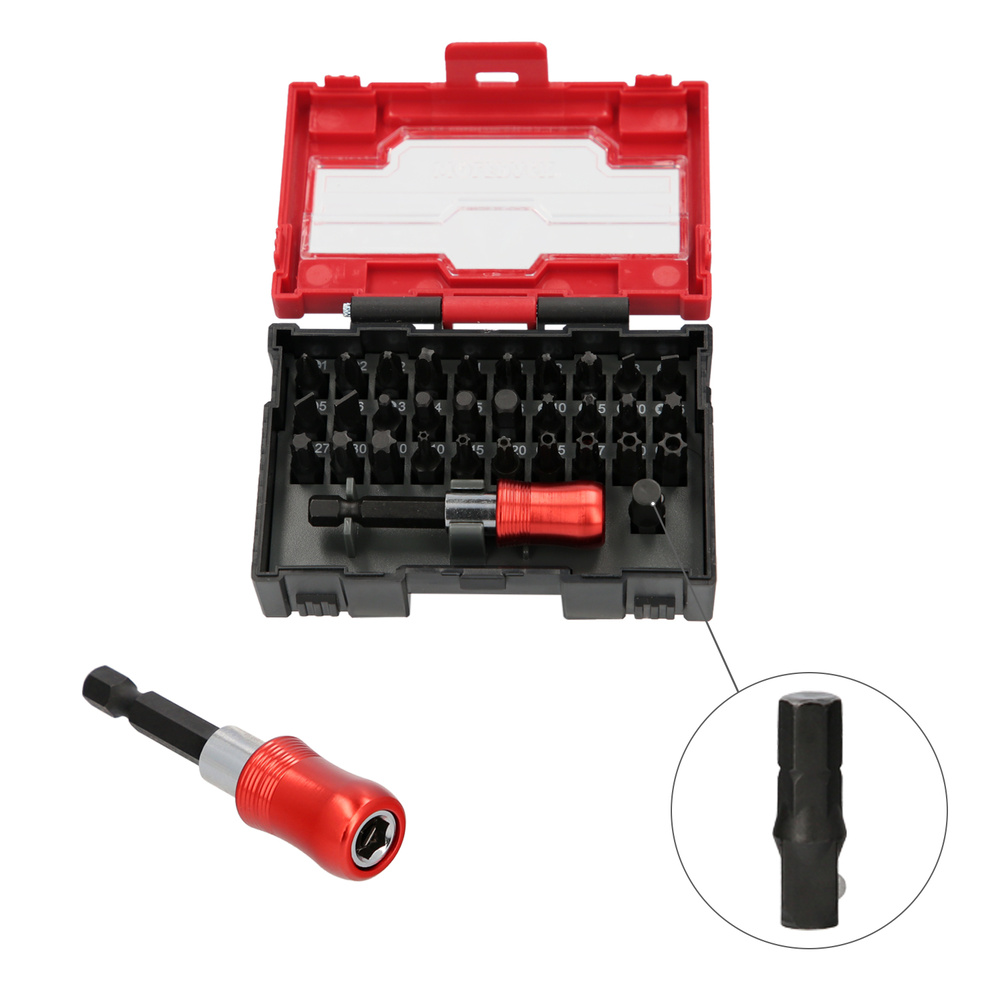 Juego De Puntas Destornillador Acero Cromo Vanadio Con Adaptador Rapido 32 Piezas - Imagen 2