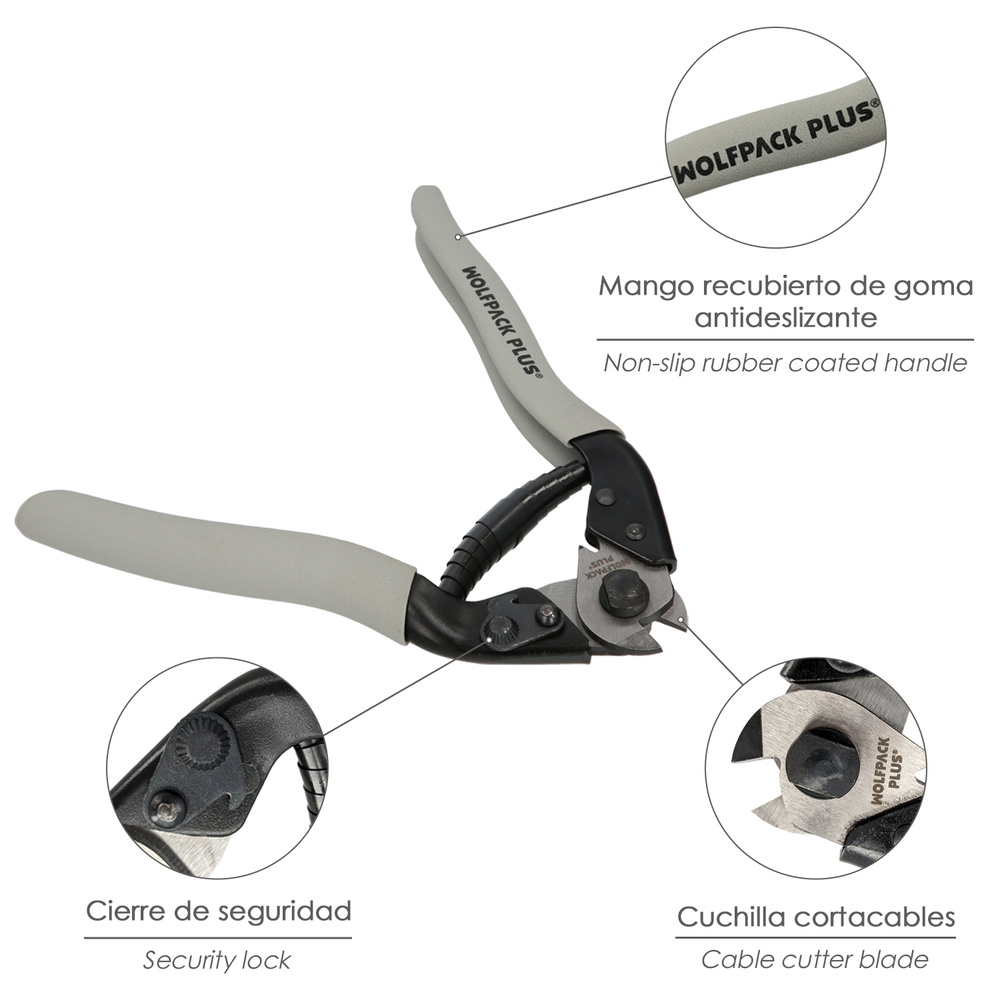 Cortacables 190 mm. Acero Corta Cables, Pelador Cables, Cortador De Cables. - Imagen 3