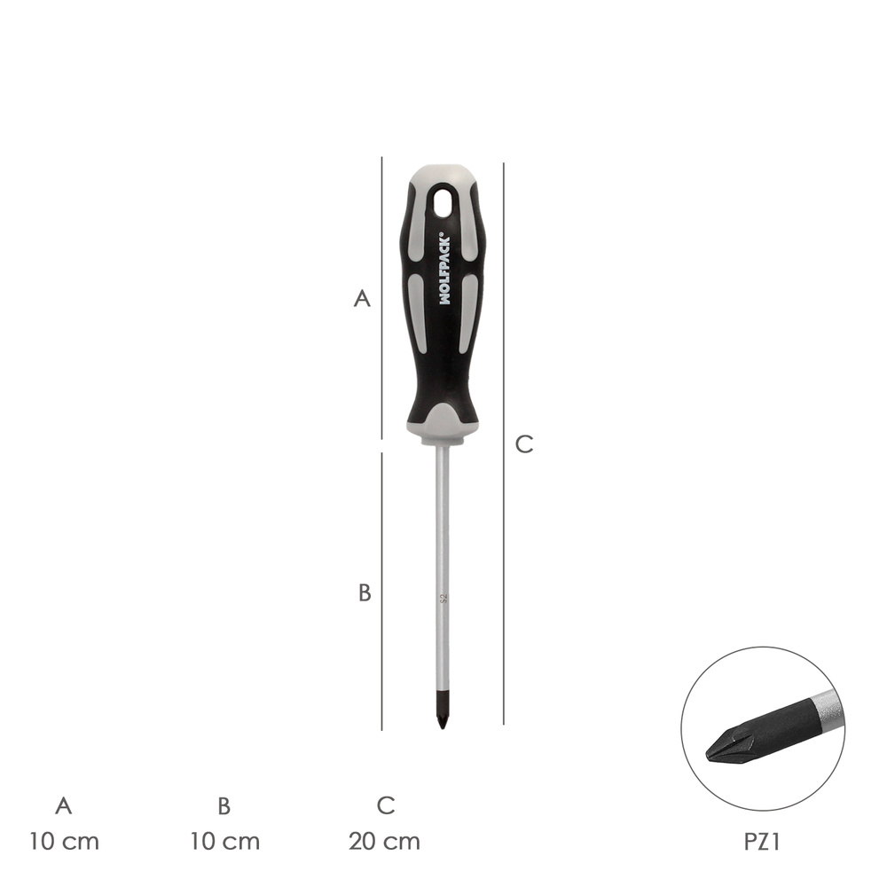 Destornillador Pozidriv Acero S2 Mango TPR Bimaterial. Medida PZ 1 x Ø 5 x 100 mm. DIN5262. - Imagen 2