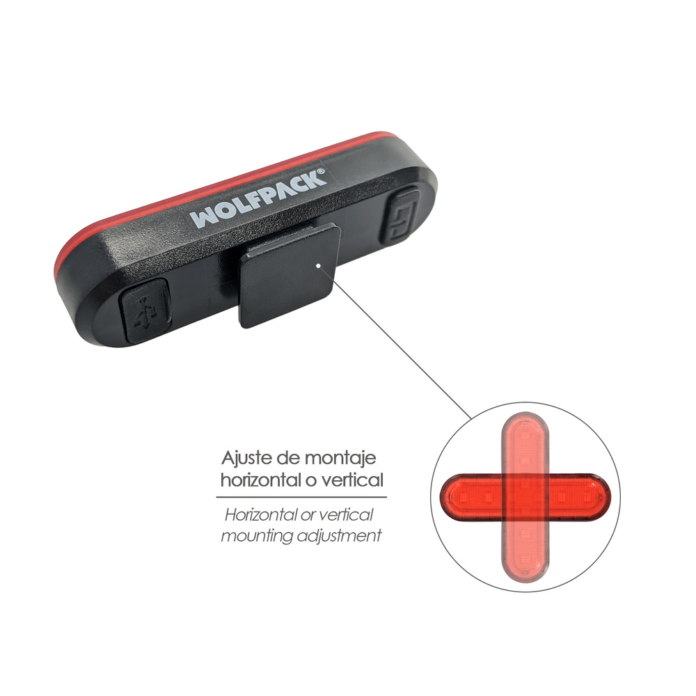Luz Led Trasera Para Bicicleta / Patinete 100 Lumenes (4 Modos) Bateria Recargable USB - Imagen 4