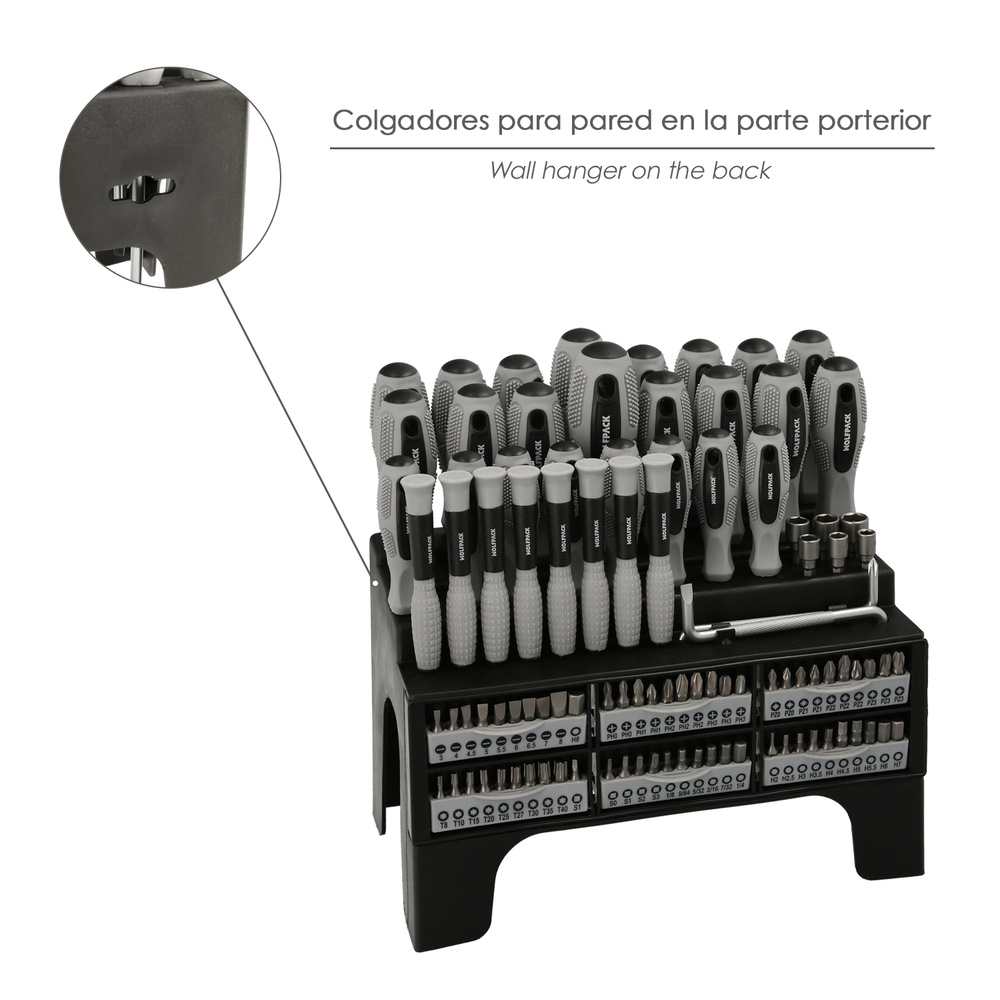 Juego de Destornilladores / Destorpuntas 100 Piezas Con Soporte Expositor - Imagen 4