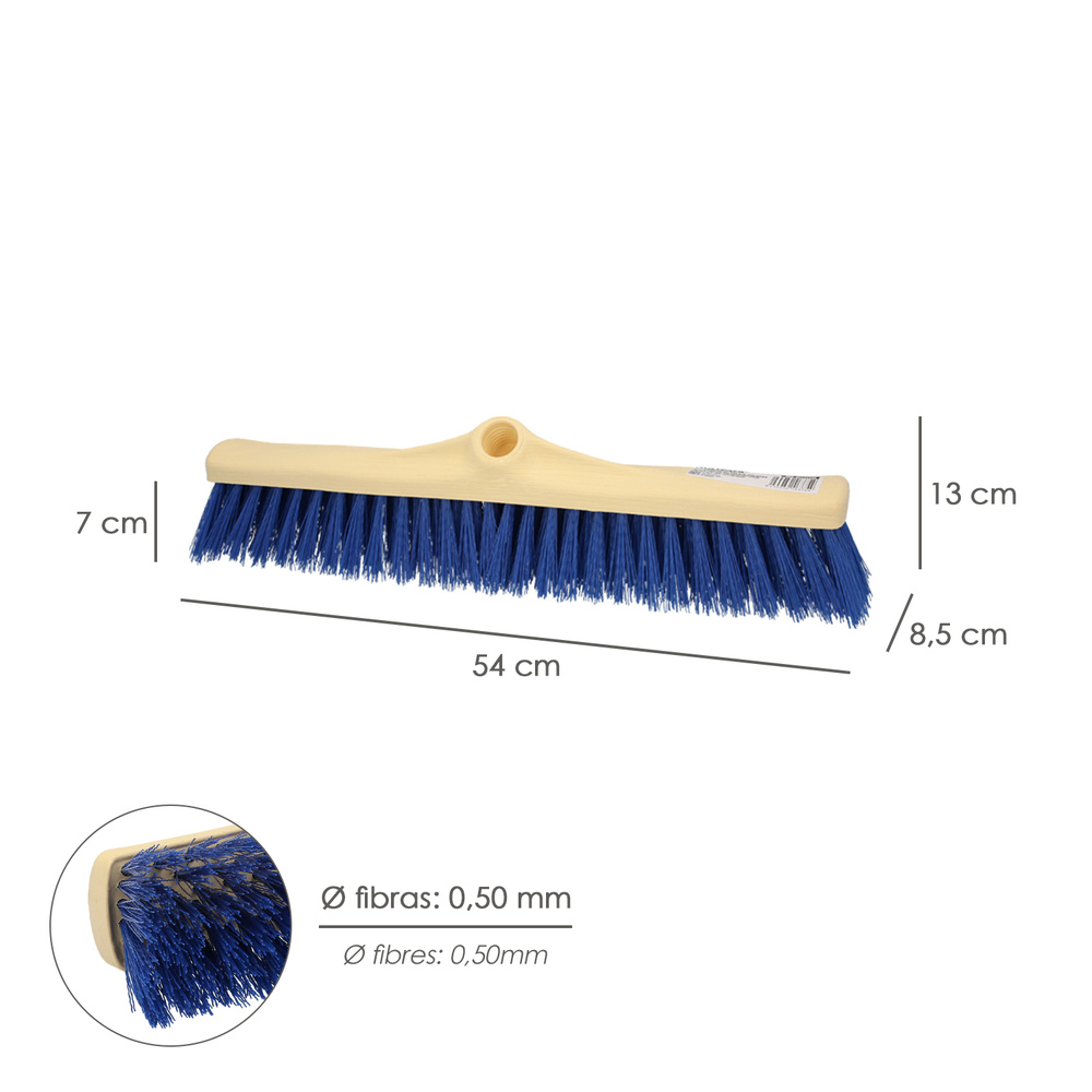 Cepillo Barrendero Industrial Fibra Semi Rigida PVC. Soporte Polipropileno 50 cm. (Sin Mango) - Imagen 2