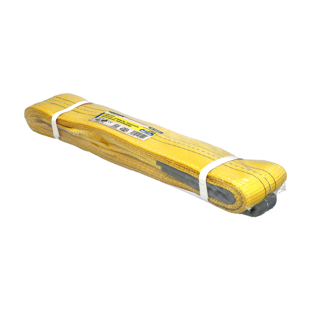 Eslinga Plana Doble Banda 3.000 Kg. Factor Seguridad 7:1, Longitud: 3 Metros Ancho 9 cm. 100% Poliester. Color Amarilla - Imagen 4