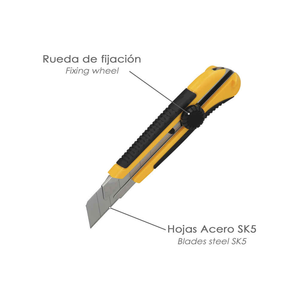 Cutter Ancho Profesional Hoja Acero Sk5 25mm. - Imagen 3
