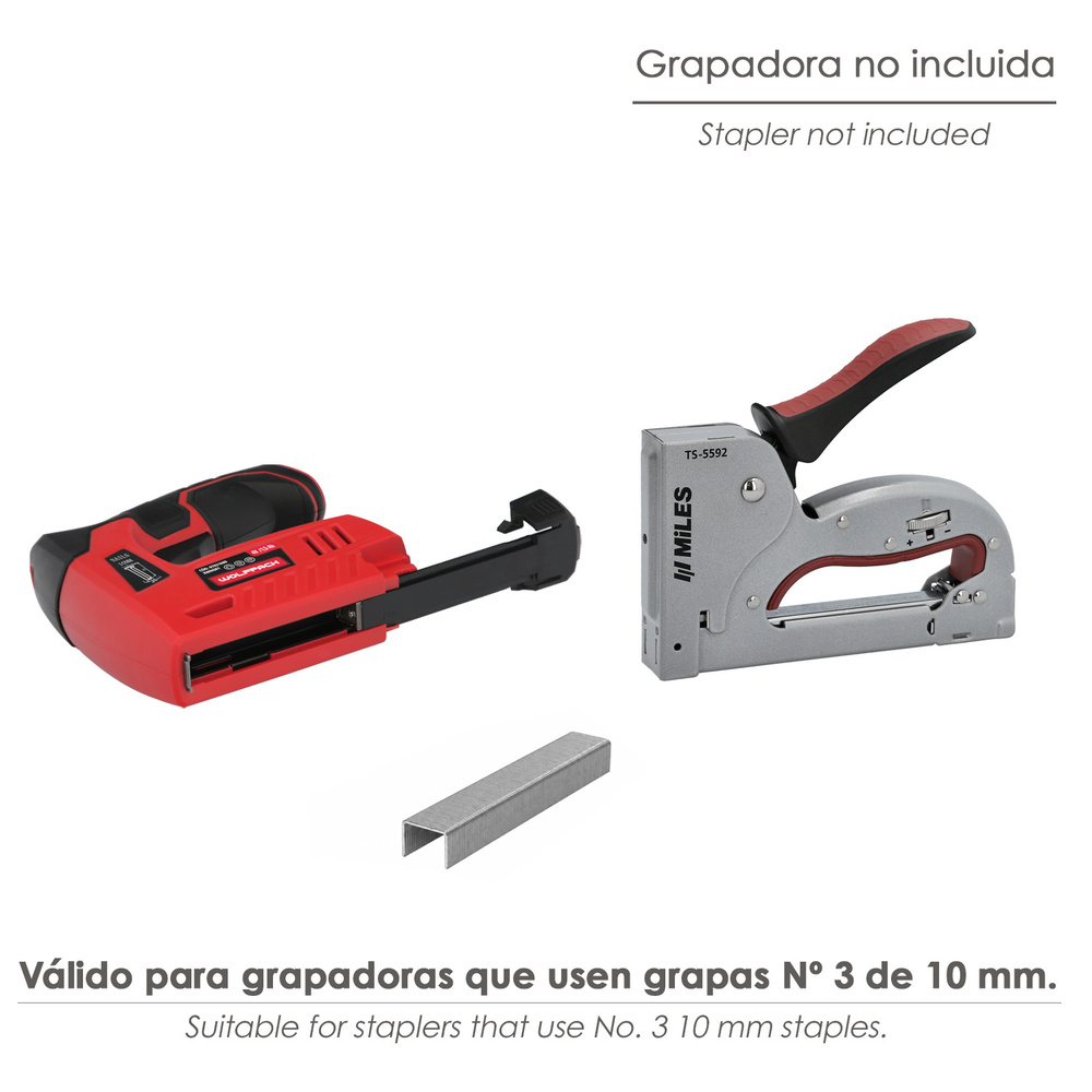 Grapas para grapadora Nº 3. Tamaño 10 mm. (Paquete 1.000 unidades) Grapas Nº 3 Para Grapadora Manual / Electrica - Imagen 3