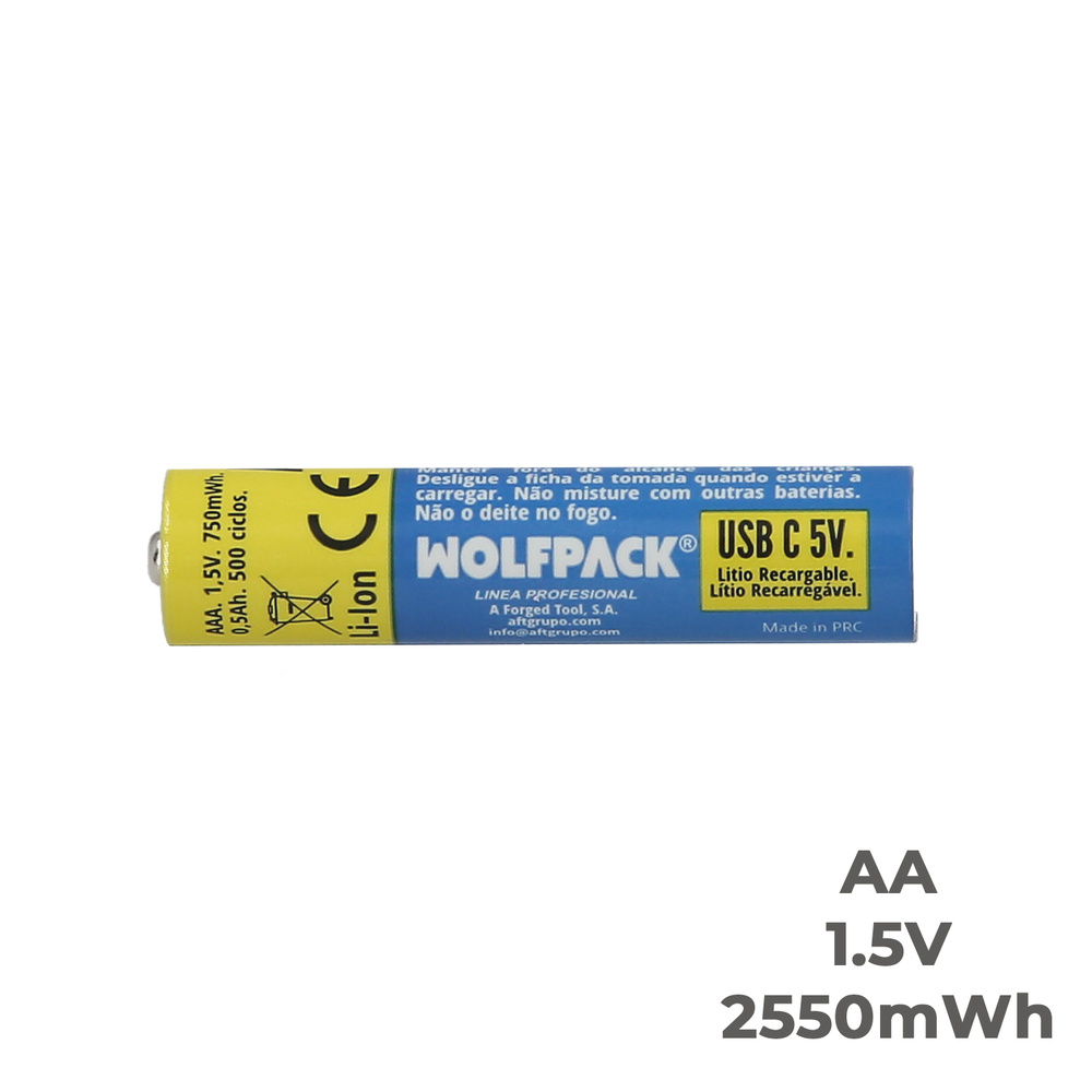 Pila Litio Recargable "AAA" 1,5V USB-C (4 Unidades) - Imagen 2