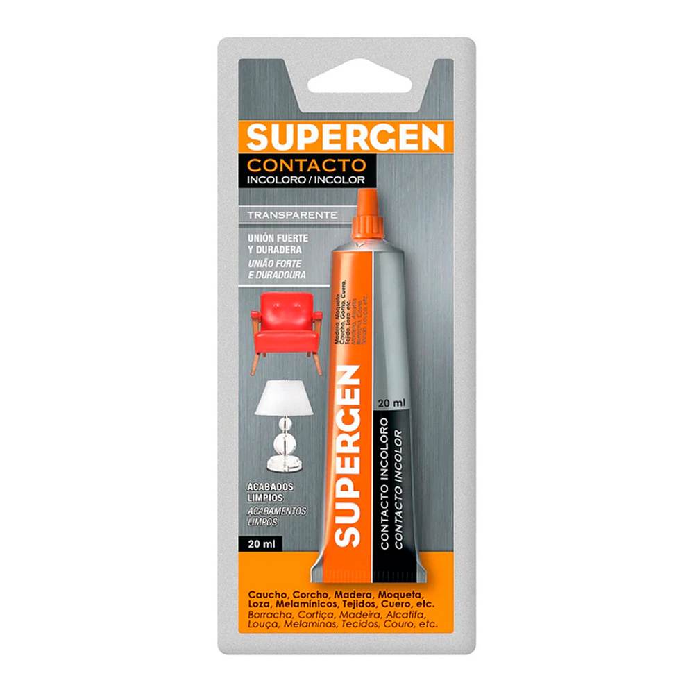 Pegamento Supergen Incoloro 20 ml.