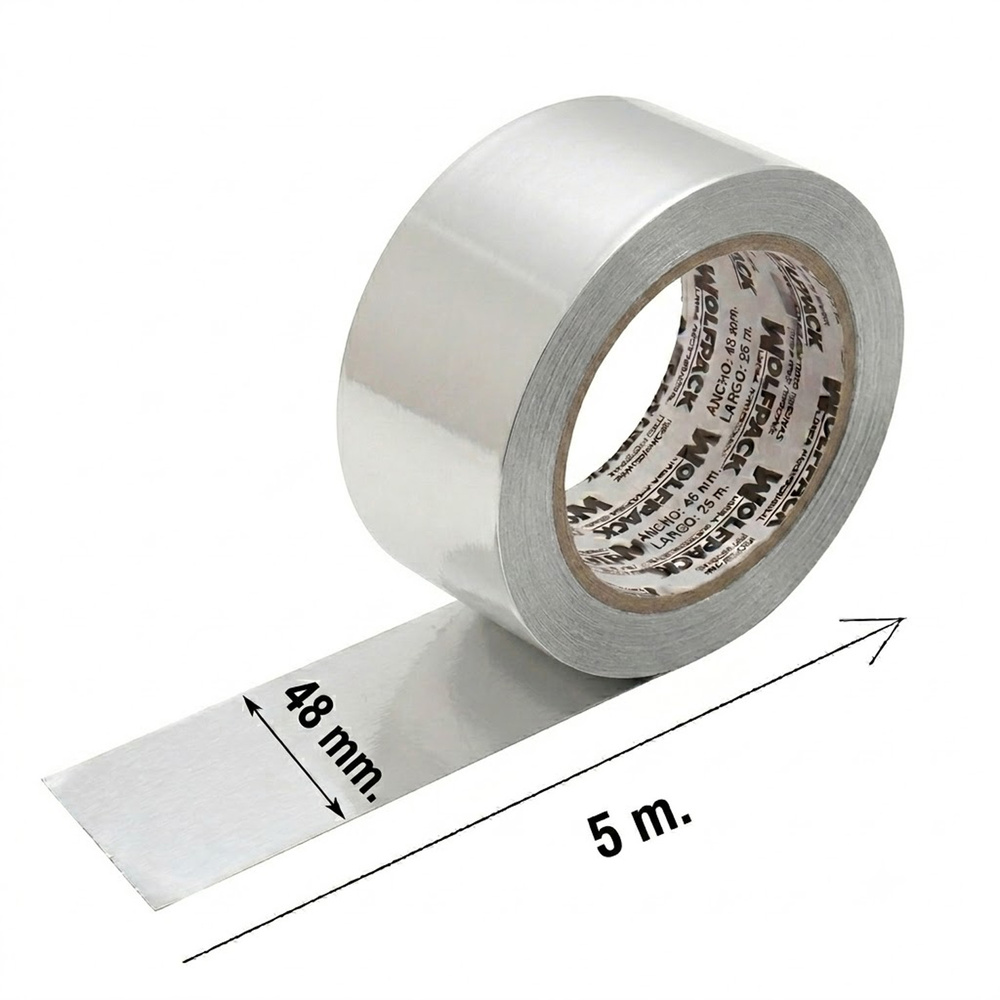 Cinta Adhesiva Aluminio 48 mm. x 5 m. 66 micras - Imagen 2