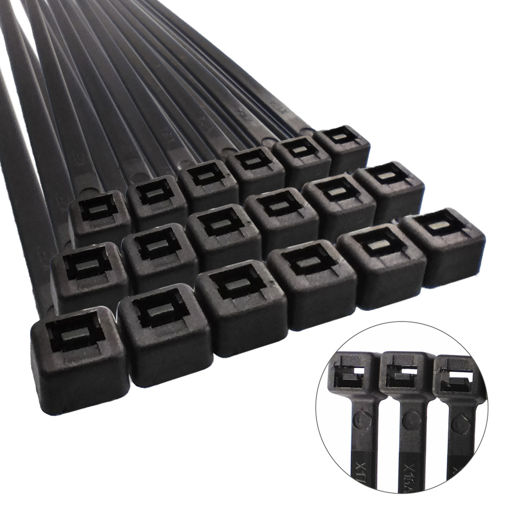 Brida Nylon 100%. Color Negro 3,5 x 280 mm. Bolsa 100 unidades. Abrazadera Plastico, Organizador Cables, Alta Resistencia - Imagen 3