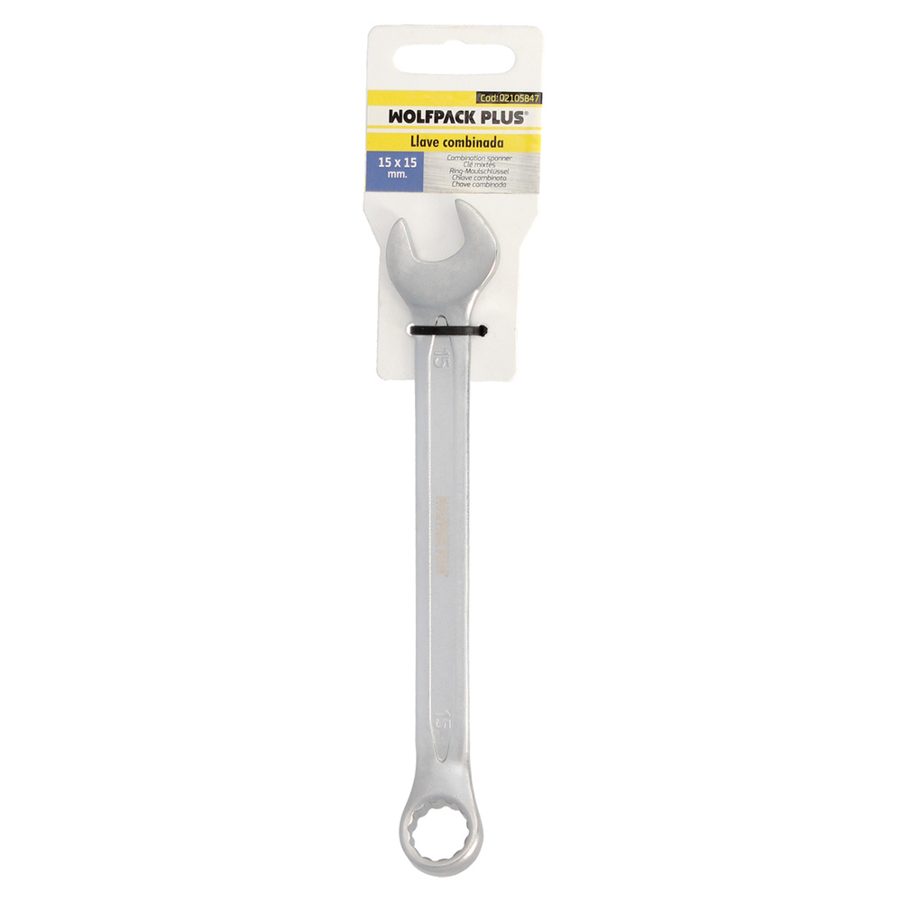 Llave Combinada Plus 15x15 Acero Cromo Vanadio DIN 3113. Llave Doble Boca, Llave Fija, Llave Estrella - Imagen 3
