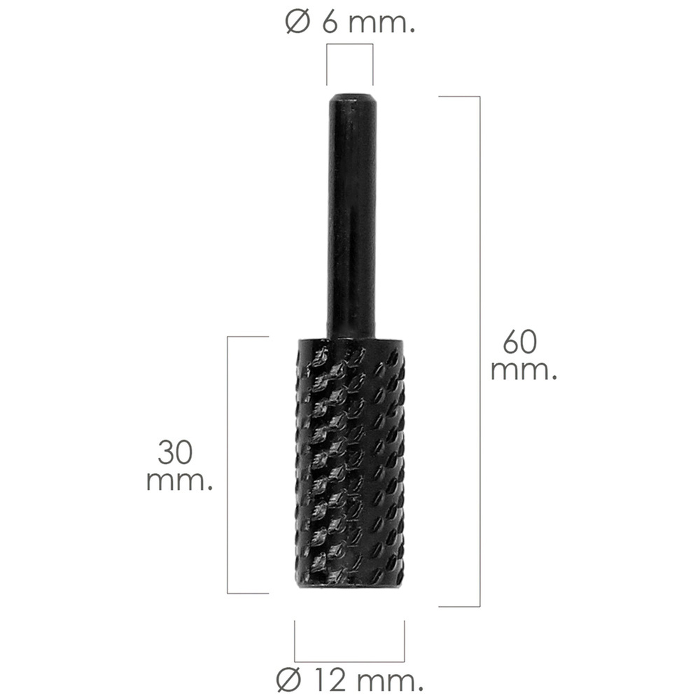 Fresa Rotativa Para Metal Cilindrica Ø 12 mm. Para Taladro / Fresadora - Imagen 2
