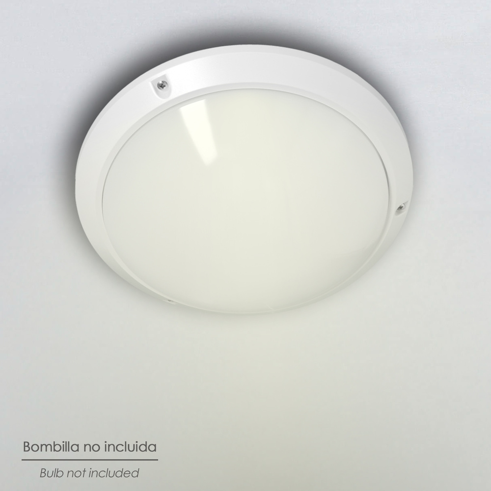 Lampara Plafon Interiores / Exteriores IP45 Portalamparas E27 Ø 27 x 9,5 cm. - Imagen 5