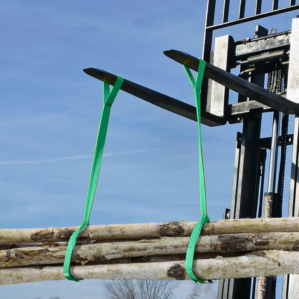 Eslinga Plana Doble Banda 2.000 Kg. Factor Seguridad 7:1, Longitud: 2 Metros Ancho 6 cm. 100% Poliester. Color Verde - Imagen 5