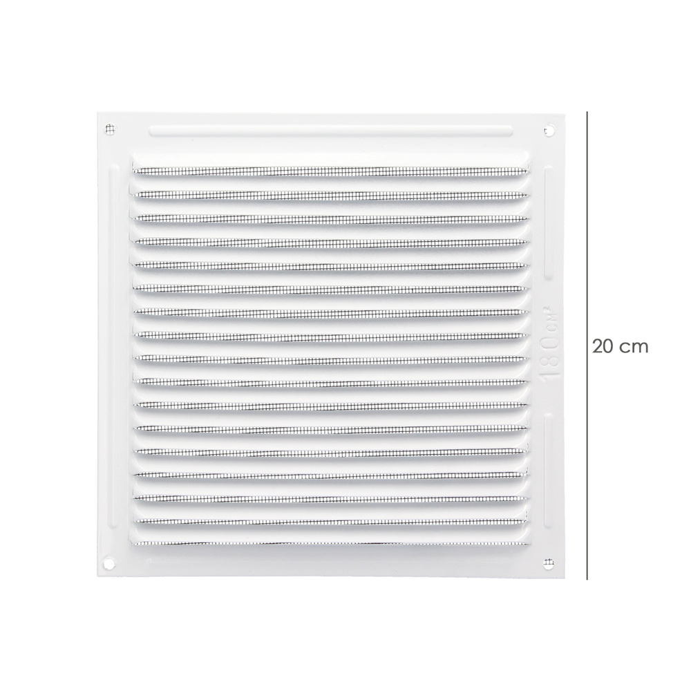 Rejilla Ventilación Aluminio Con Mosquitera Atornillable 200 x 200 mm. Color Blanco - Imagen 2