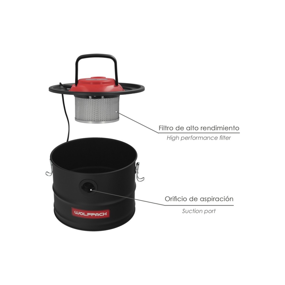 Aspirador Cenizas Wolfpack 1200 Watt. 15 Litros - Imagen 3