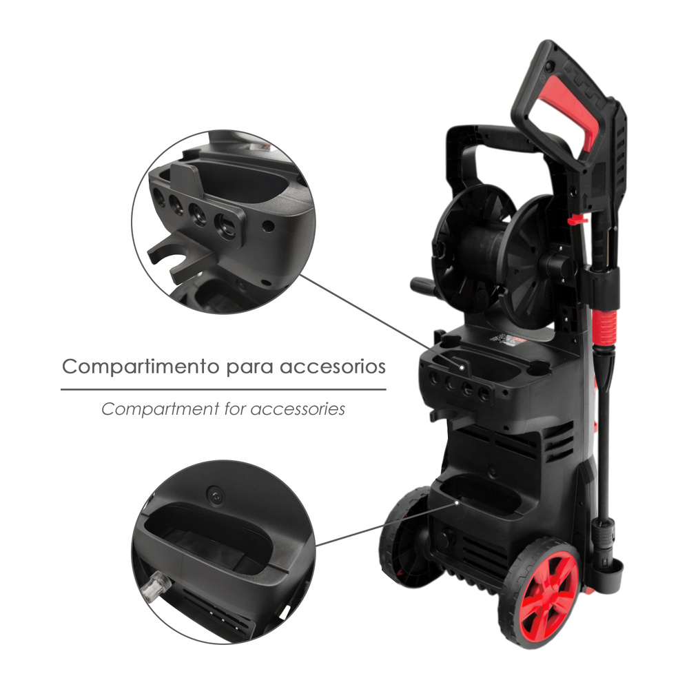 Hidrolimpiadora Alta Presión 180 Bares 2.400 Watt. Con Accesorios 390 Litros / Hora. Limpiadora de Agua Con Deposito Detergente - Imagen 5