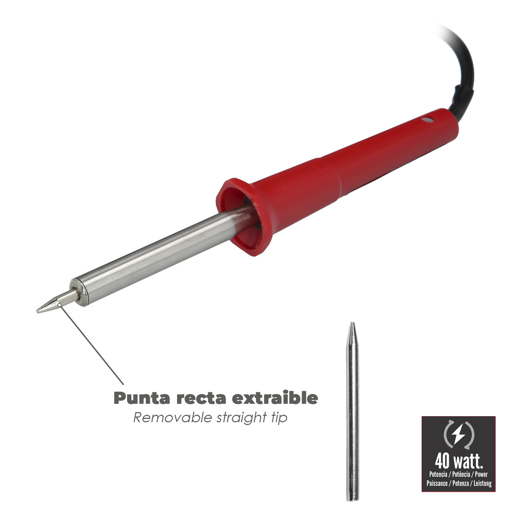 Soldador Wolfpack 40 Watt Punta Recta - Imagen 4
