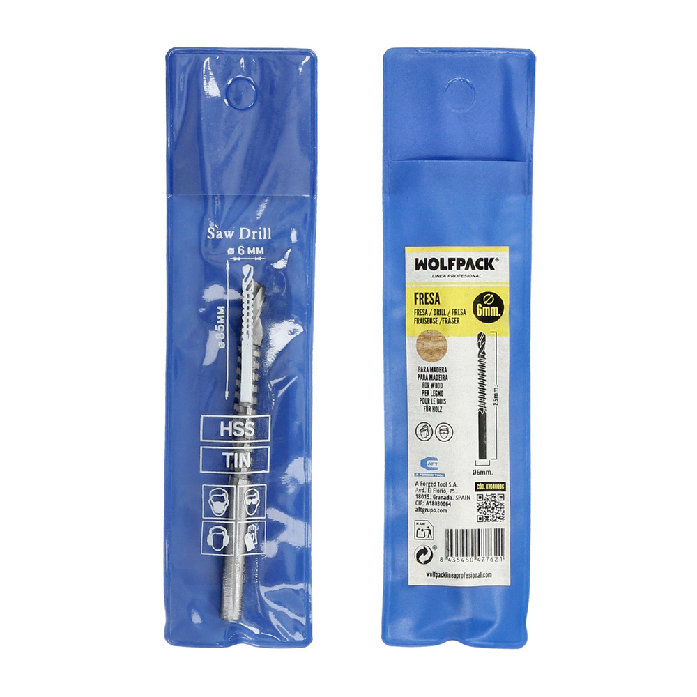 Fresa Rotativa Para Madera Espigada Ø 6 x 90 mm. Para Taladro / Fresadora - Imagen 5