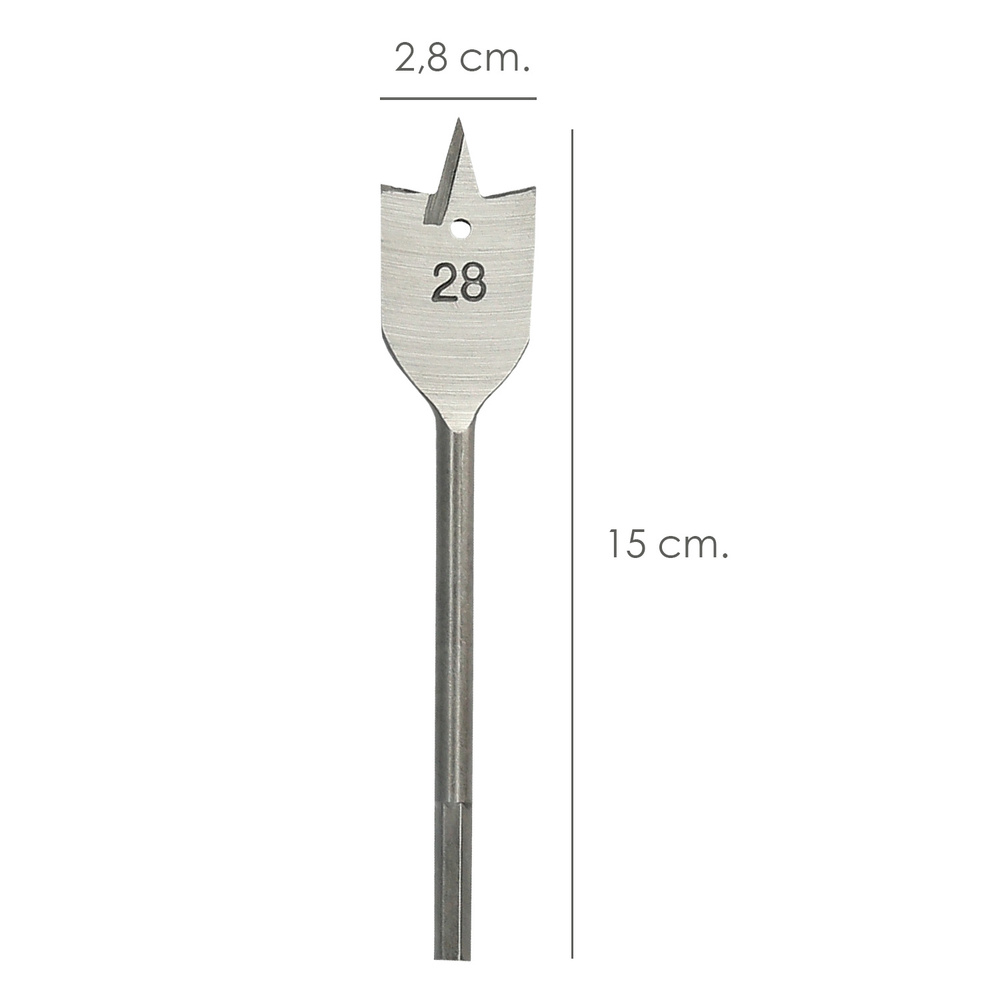 Broca Plana Madera 3 Puntas Wolfpack 28,00 mm. - Imagen 2