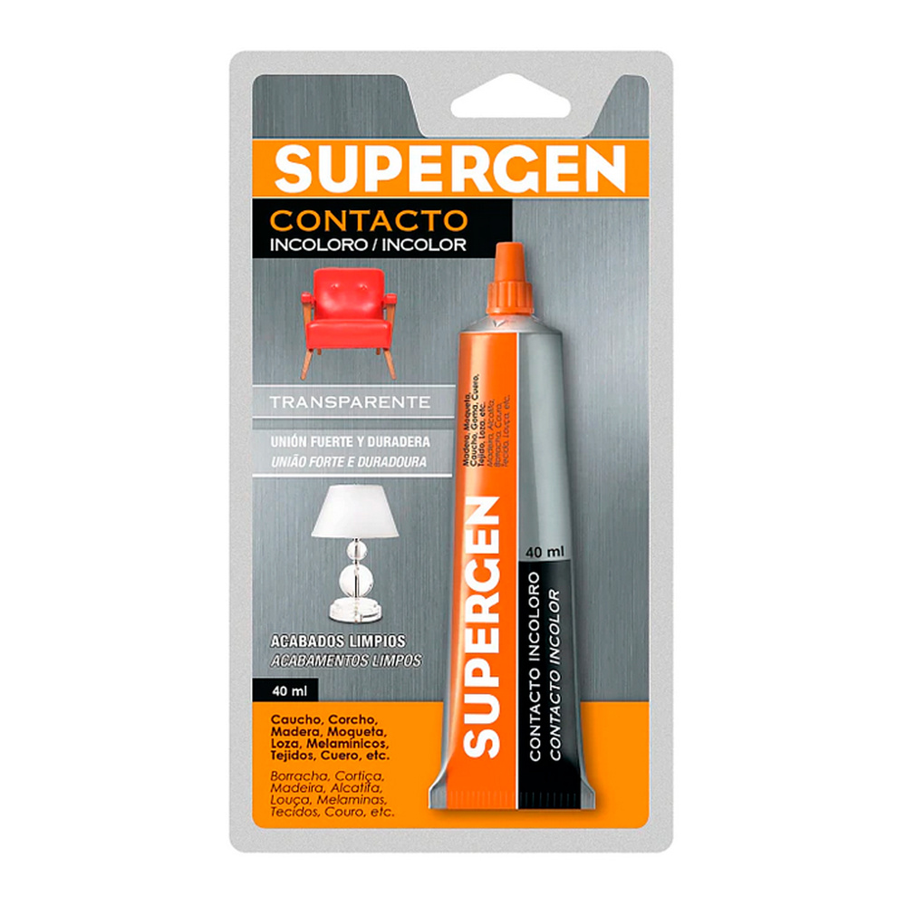 Pegamento Supergen Incoloro 40 ml.