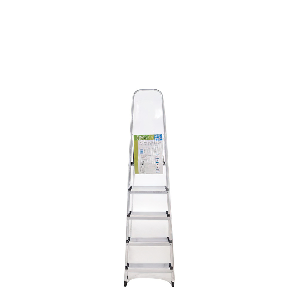 Escalera Aluminio 5 Peldaños Plegable, Uso doméstico, Antideslizante, Ligera y Resistente - Imagen 2