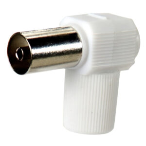 Conector Tv Hembra Acodado 9,5 mm.