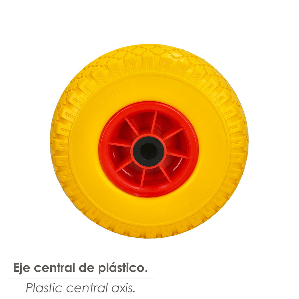 Rueda Carretilla Almacen / Sacos Maciza Llanta Plástico 20 mm. - Imagen 3
