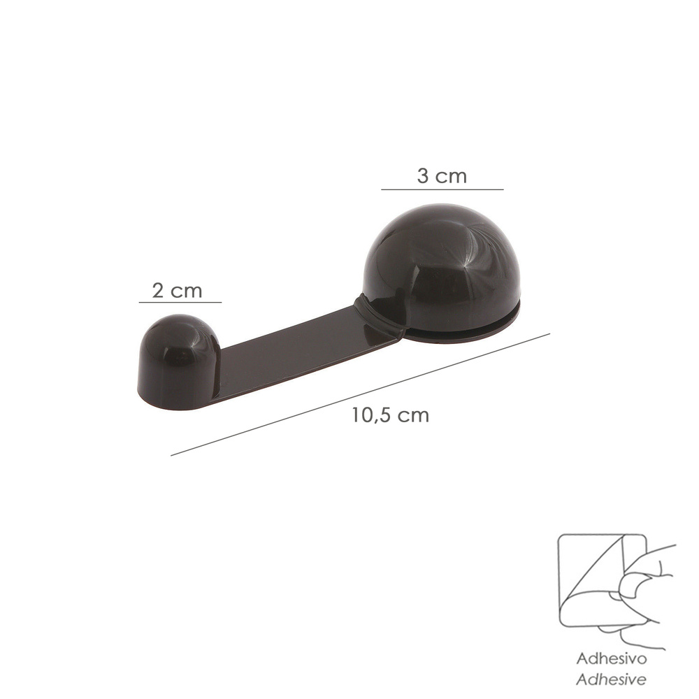 Tope Puerta Adhesivo con Retenedor Marrón - Imagen 4