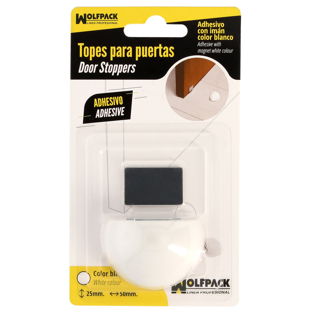 Tope Puerta Adhesivo con Imán Retenedor Blanco - Imagen 4
