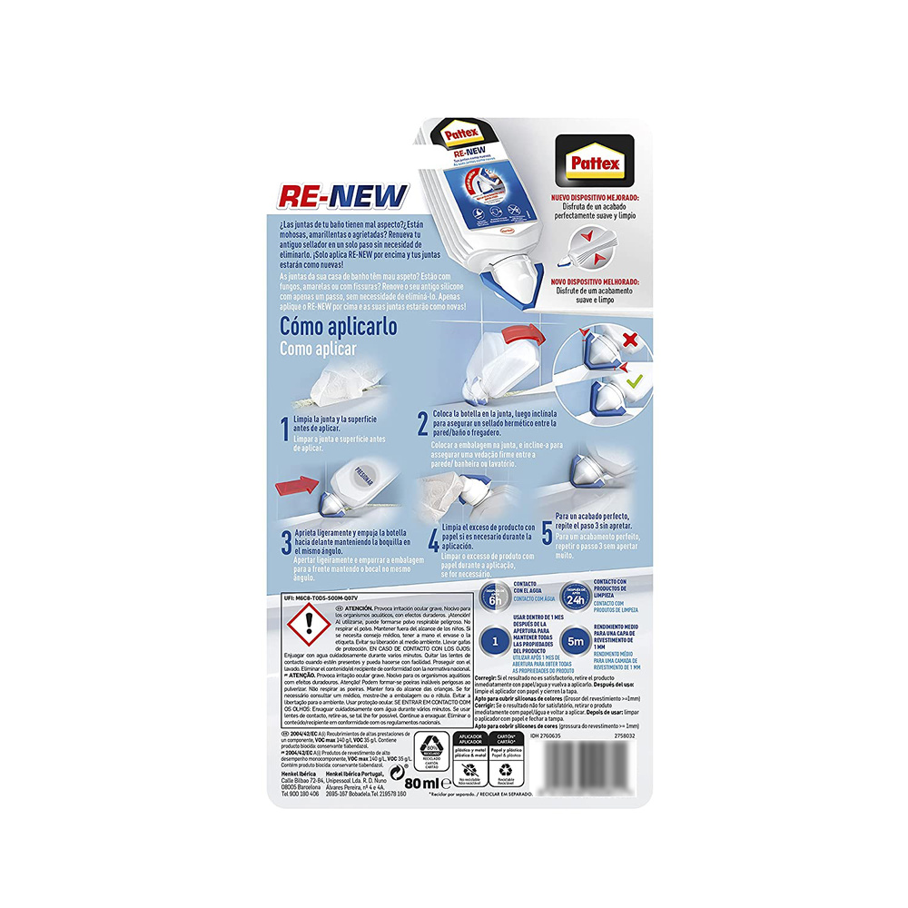 Nural Pattex Re New Juntas Baño (Bote 80 ml.) - Imagen 2