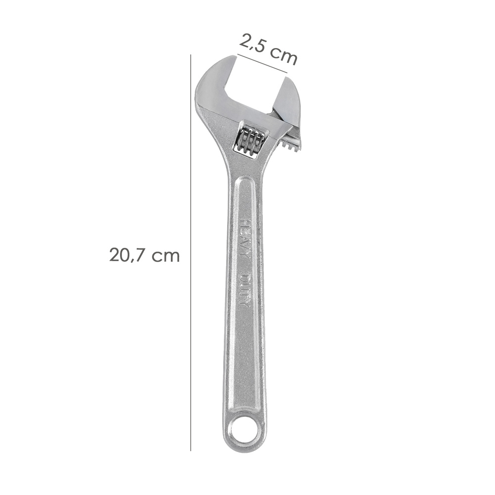 Llave Ajustable Moleta 8" / 200 mm. Llave Inglesa, Llave Apriete, Llave Ajustable - Imagen 2