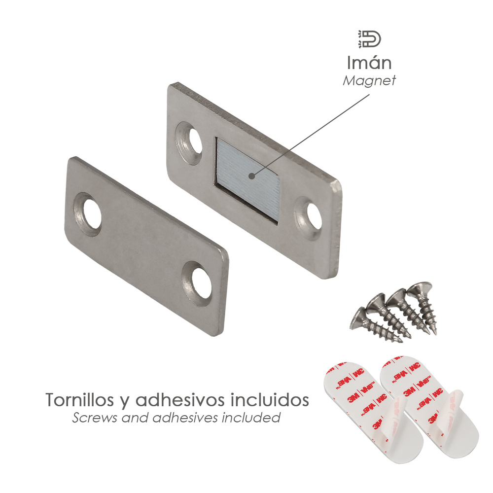 Cierre Iman Universal Atornillable/ Adhesivo Para Puertas / Cajones / Frigorificos / Armarios. - Imagen 2